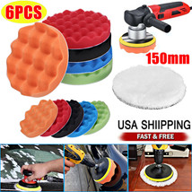 6X6&quot; Car Buffing Pads Polishing For Drill Sponge Kit Set Waxing Foam Pol... - $15.99