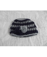 CUTE BABY HAT BLUE GRAY DALLAS COWBOYS POM POMS HAND MADE NEW - £6.29 GBP