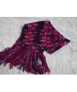 SHADES OF PINKS AND PURPLES SCARF WTIH FRINGE HAND MADE NEW - £6.29 GBP