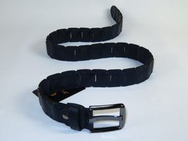 Men Genuine Leather Belt PIERO ROSSI Turkey Crocodile print Hand Stitch #69 navy image 5