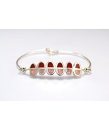 Sterling Silver  Bracelet - Reddish and Pink Stone Inlay - $134.31 CAD