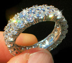 2.30Ct Round Cut Diamond Diamond Women Engagement Ring Band 14k White Gold Over  - £71.35 GBP