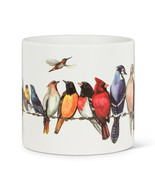 Birds Planter Pot on a Wire Ceramic 6.5&quot; Diameter 6&quot; High Cardinal Blue Jay - £19.32 GBP
