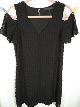 Women&#39;s Xs, Bcbgmaxazria Black Cold Shoulder Floral Applique Dress - £8.64 GBP