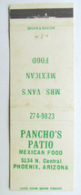 Pancho&#39;s Patio - Phoenix, Arizona Mexican Restaurant 20 Strike Matchbook Cover  - £1.39 GBP