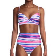 Catherine Malandrino Twist Stripe Bikini Size Large New - $48.68