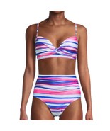 Catherine Malandrino Twist Stripe Bikini Size Large New - $48.68