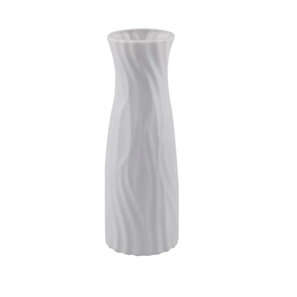 Plastic Flower Vase Imitation Ceramic Solid Color Flower Arrangement Gray - $4.84