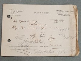 1923 antique DRUGGIST PRESCRIPTION hazleton pa DR. JOHN R. DYSON - £22.71 GBP