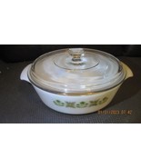 Vintage Fire King glass Meadow Green 1 1/2 qt casserole dish with lid #437 - £27.76 GBP
