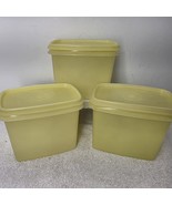 Set of 3 Vintage Tupperware 1243-11 Yellow Shelf Saver Container &amp; Lids ... - $16.26 CAD