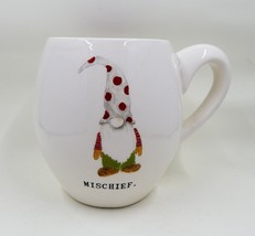 Rae Dunn Mischief Gnome Coffee Tea Mug Cup Holiday White Red - £14.89 GBP