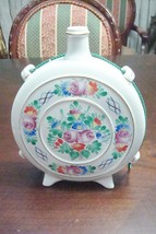 VINTAGE HUNGARY HOLLOHAZA floral flask decanter, decorated with flowers[62] - $734.80 MXN