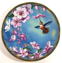 Gems Of Nature Rufous Hummingbird And Apple Blossoms 6 1/4&quot; Plate Cyndi Nelson - £8.67 GBP