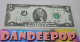 Two Dollar $2 Bill Money Currency E21679480A Jefferson 1976 - £7.90 GBP