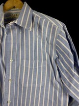 LL Bean Shirt 16 1/2 Size L Button Up Shirt Mens Blue Stripe Preppy Naut... - $40.89