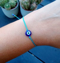 Greek EVIL EYE  bracelet Turquoise adjustable string bracelet for Women Men 8mm - £4.46 GBP