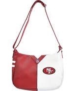 San Francisco 49ers NFL 300139 Pebble Split Hobo Purse Bag 14&quot; L - $65.67 CAD