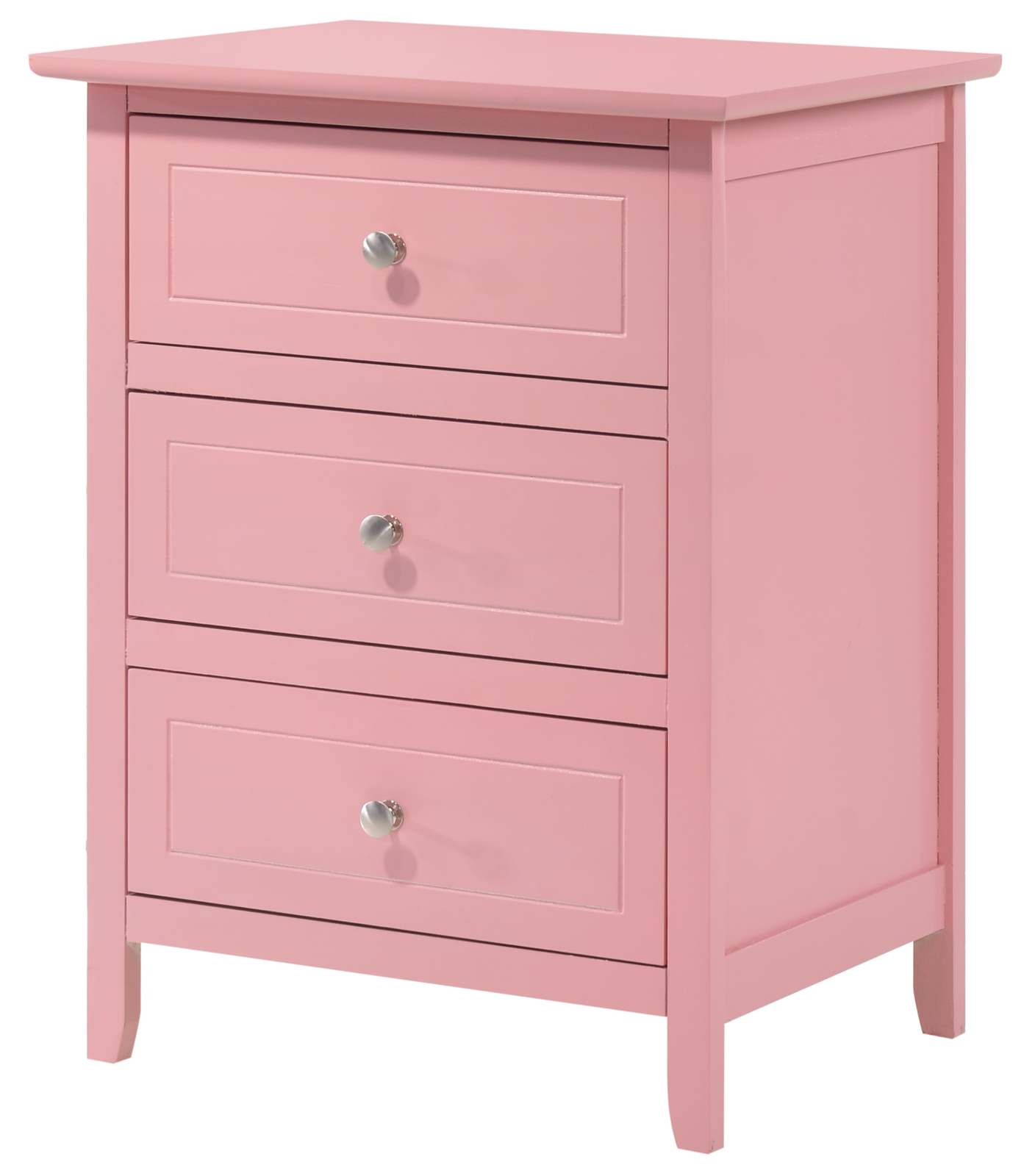 Pink Nightstand - Modern Bedside Table with Drawer - Nightstands