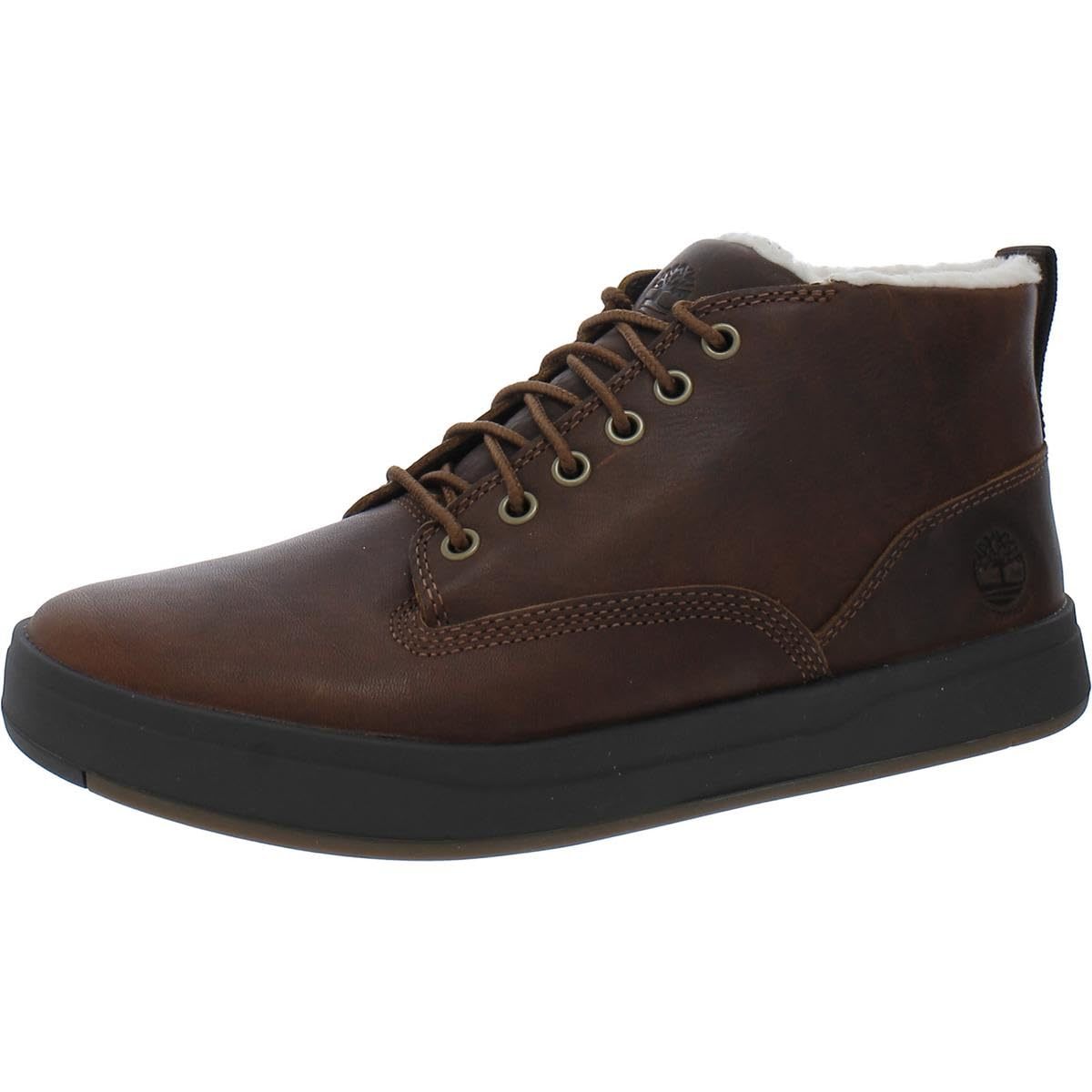 Timberland Mens Davis Square Leather Ankle Chukka Boots Brown 8 Medium (D)
