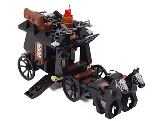 PWS Black Carriage Wagon Stage Coach Knight Set War Figures Minifigure A... - $29.17