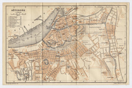 1903 Original Antique Map City Of Gothenburg Göteborg Goteborg / Sweden - £22.29 GBP