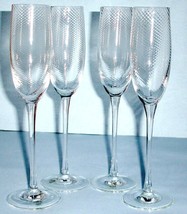 Gorham Verona Handmade Champagne Flute 4 PC. Crystal Swirl Optic 10&quot; New... - £71.14 GBP
