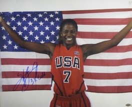 Sheryl Swoopes signed 16x20 Photo Team USA Olympics w/ US Flag 3X Gold (WNBA Bas - £39.92 GBP