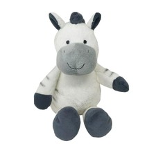 10&quot; CARTER&#39;S WHITE GRAY &amp; BLUE ZEBRA # 61277 STUFFED ANIMAL PLUSH TOY LO... - £52.52 GBP