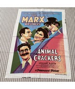 Marx Brothers Animal Crackers Wesco-Reltex MOVIE POSTER 1982 Fabric 22x29” - $440.62 MXN