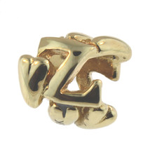 Authentic Trollbeads 18K Gold 21144Z Letter Bead Z, Gold - £287.44 GBP