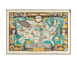 Mark Twain Vintage Picture Map Poster Print 24 x 16 in - $35.75