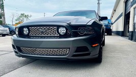 2010-2014 MUSTANG HONEYCOMB UPPER FRONT GRILLE OVERLAY | POLISHED STAINL... - £141.79 GBP