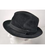 Vintage Dobbs Fifth Avenue Hunter Mountain Men&#39;s Black Fur Felt Fedora 7... - £38.94 GBP