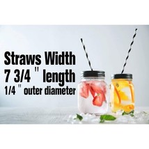 Paper drinking straws black &amp; white swirl biodegradable party supplies b... - $9.90