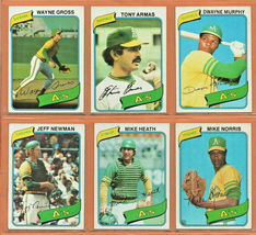 1980 Topps Oakland Athletics Team Lot Tony Armas Mike Heath Dwayne Murphy Gross - £4.52 GBP