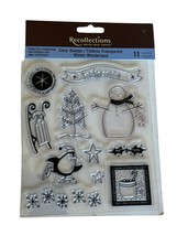 Recollections Clear Stamps Winter Wonderland Snowman Snowflakes Penguin Stars - £3.99 GBP