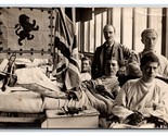 RPPC Wounded Soldiers In British Military Hospital Under Flags UNP Postc... - $19.75