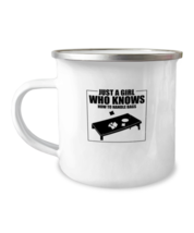 12oz Camper Mug Coffee Funny Just A Girl Who Knows how to handle Bags  - £15.92 GBP