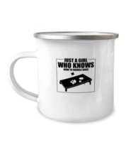 12oz Camper Mug Coffee Funny Just A Girl Who Knows how to handle Bags  - £15.74 GBP