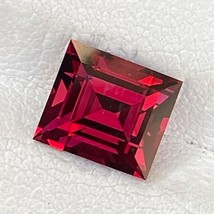 CERTIFIED Natural Rhodolite Red Garnet 2.55 Cts Princess Cut Loose Gemstone - £160.85 GBP