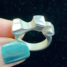 Chunky Handmade Geometric Sterling Silver Don Dietz Ring Size 5.75 TW 11... - $129.00