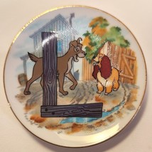 Disney Alphabet Miniature Plate Letter L LADY AND THE TRAMP  3 Inches Di... - $12.88