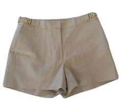 Michael Kors Khaki Tan Shorts Gold Accents Front Pockets Size 6 . - £86.25 GBP