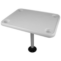 Wise White Rectangular Table - 4 Drink Holders w/Pedestal - £174.57 GBP