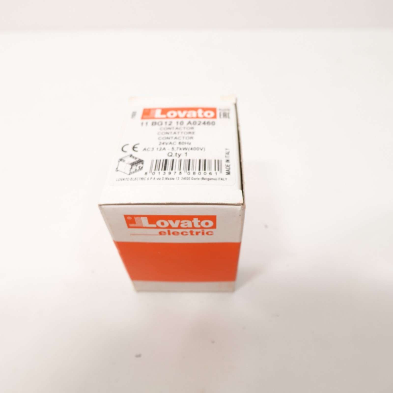 Lovato 11 BG12 10 A02460 Contactor 24VAC 60Hz AC3 12A 5.7kW (400V) New in Box Item image 2