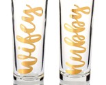 Hubby Wifey Couple Shot Glasses Gold Foil Print For Wedding - 2 Pcs, 2 O... - $24.69