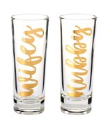 Hubby Wifey Couple Shot Glasses Gold Foil Print For Wedding - 2 Pcs, 2 O... - £20.43 GBP