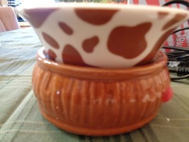 Pink Zebra Simmer Pot (new) Brown Base  /Animal Print Dishes - £25.83 GBP