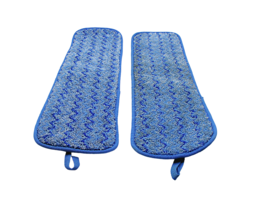 Rubbermaid Commercial HYGEN Q410 Microfiber Wet Pad With Scrubber Lot Of 2 Blue - £21.68 GBP